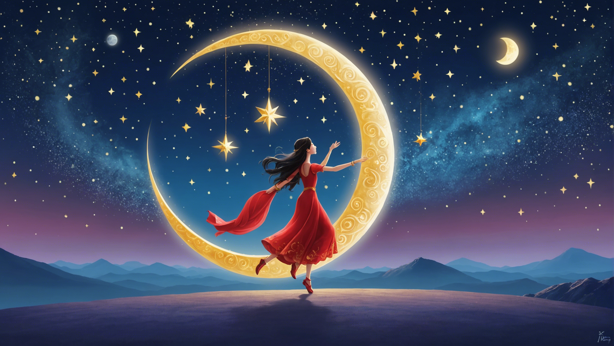 discover the mesmerizing secrets of the celestial dance between the stars and the moon and uncover the wisdom it holds for us.